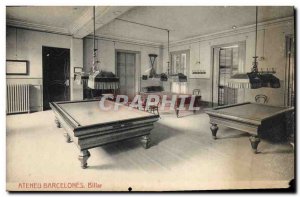 Postcard Old Billiard Ateneu Barcelonas Billar