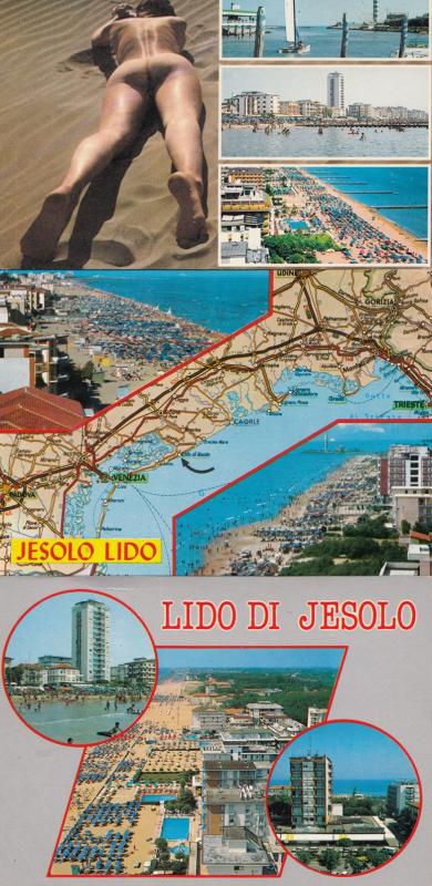 Lido Di Jesolo Sailing Ships Aerial Map 3x Postcard s