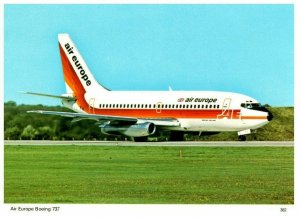 Air Europe Boeing 737 Charles Skilton Airplane Postcard