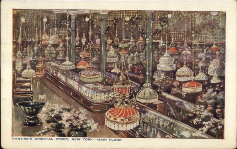 New York City Vantine's Oriental Store Lamps Lighting 1908 Used Postcard