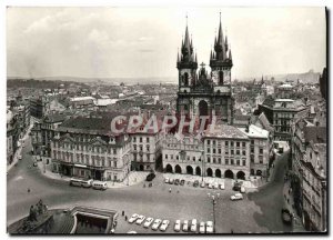 Modern Postcard Prague Old town square and Tyn Church