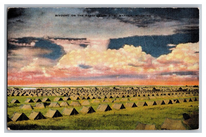 Vintage Postcard WY Bivouac On The Range Fort F. E. Warren Wyoming 