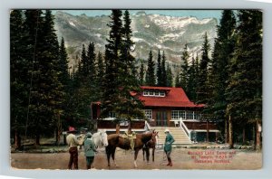 Canadian Rockies, Moraine Lake, Camp, Mt Temple, Vintage Postcard 