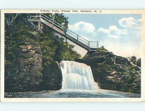 Unused W-Border BRIDGE AT TIFFANY FALLS WATERFALL Newark New Jersey NJ p0461