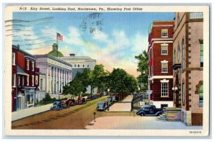 1944 Airy Street Looking East Classic Cars Norristown Pennsylvania Postcard