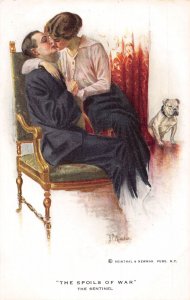 Love Romance Couple Spoils of War the Sentinel Dog Nikolaki Art postcard C327