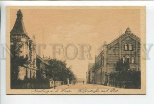 438130 GERMANY Nienburg a.d.Weser Hafenstrasse und Post Vintage postcard