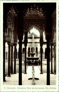 RPPC Alhambra Court of the Lions Ed Arribas Granada Spain Real Photo Postcard