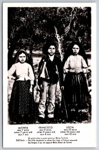 RPPC Shepherd Children to Whom Our Lady Appeared Fatima Portugal UNP Postcard K4