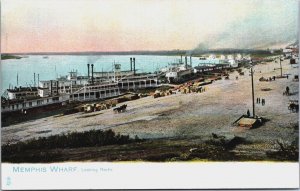 Memphis Wharf Looking North Tennessee Vintage Postcard C072