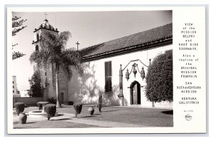 San Buena Ventura Mission Ventura California RPPC Postcard Belfry East Side Door