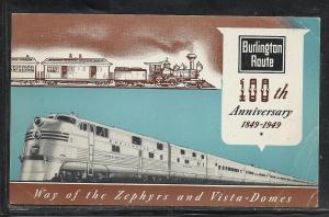 Burlington Route 100th Anniversary unused #111