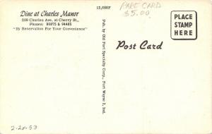 Grand Rapids Michigan~Charles Manor Homestyle Restaurant~Charles Ave~1953 PC 