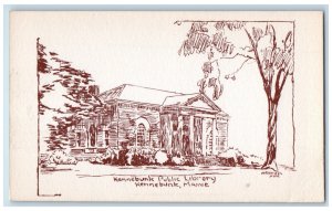 c1910 Kennebunk Public Library Kennebunk Maine ME Arundel Print Shop Postcard 