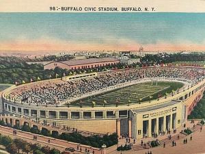 Postcard 1944 View of Buffalo Civic Stadium  in Buffalo, NY.      T2