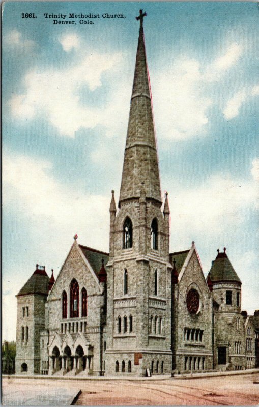 Vtg 1910 Trinity Methodist Church Denver Colorado CO Antique Unposted Postcard