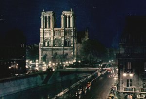 Postcard Notre-Dame Illuminee Paris France Illuminated Cathedral Paris France