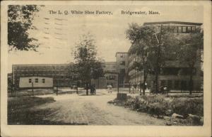 BRIDGEWATER MA L.Q. White Shoe Factory INDUSTRY c1910 Postcard