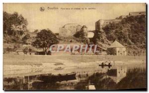 Old Postcard Bouillon Drawbridge and Chateau Seen From Behind