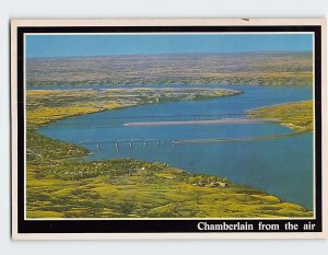 Postcard Chamberlain from the air, Chamberlain, South Dakota