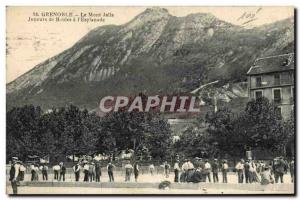 Old Postcard Petanque Grenoble Mont Jalla balls Players has the & # 39esplanade