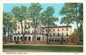 Provo Utah Roberts Hotel occupation roadside Bintz 1920s Postcard 24-7495