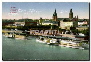 Old Postcard Mainz Boat