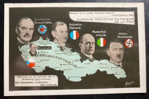 Mint France Souvenir Postcard 1938 European Peace Treat