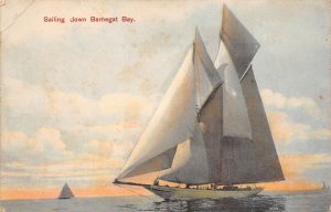 Barnegat New Jersey Sailing Down Barnegat Bay, Color Lithograph, PC U17925