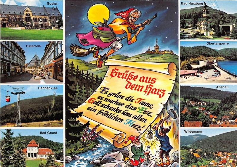 BG10586 witch cable train grusse aus dem harz multi views goslar altenau germany