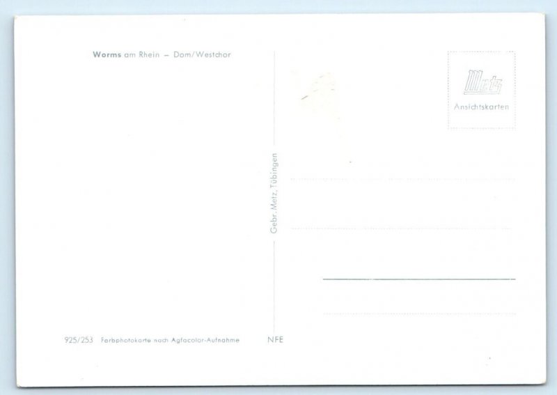 Worms am Rhein GERMANY 4x6 Postcard