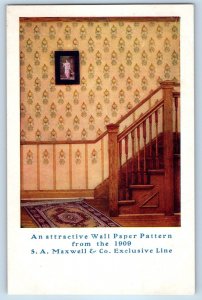 Wall Paper Pattern S A Maxwell & Co J N Plummer Druggist Sardinia OH Postcard