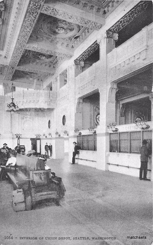 C-1910 Interior Union Depot Seattle Washington Charlton postcard 3638