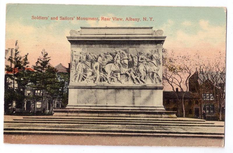 Albany NY Soldiers and Sailors Monument 1913 Postcard