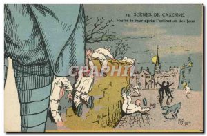 Postcard Old Puzzle Army Jump the wall after the & # 39extinction fires