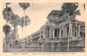 Angkor Vath, Pavillon d'angle Nord Ouest des galeries du Viet Nam Postcard