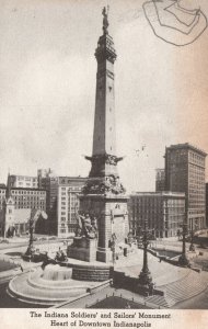 Vintage Postcard 1944 Soldiers' & Sailors Monument Downtown Indianapolis Indiana