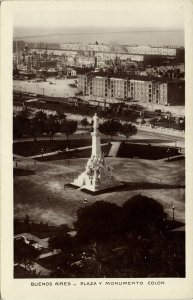 argentina, BUENOS AIRES, Plaza y Monumento Colon, Bourquin No. 629 RPPC Postcard