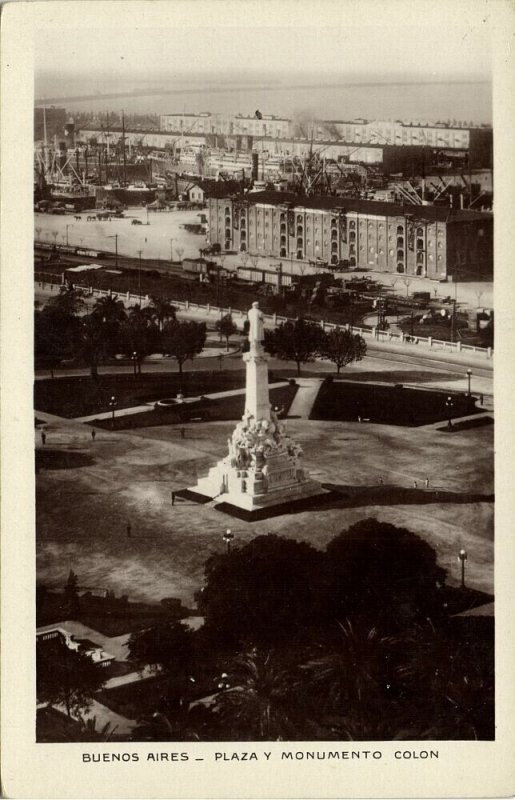 argentina, BUENOS AIRES, Plaza y Monumento Colon, Bourquin No. 629 RPPC Postcard