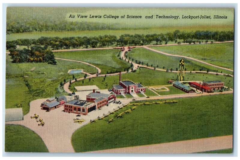 c1940s Lewis College Of Science And Technology Lockport-Joliet Illinois Postcard