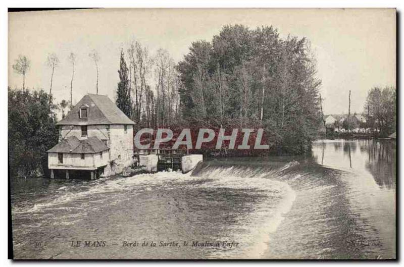 Postcard Old water mill Le Mans Bords de Sarthe The mill d & # 39enfer