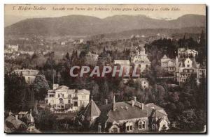 Old Postcard Baden Baden Aussicht vom Turme of Schlosses Solms gegen Gacillie...