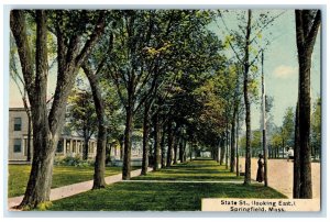 c1910s State Street Looking East Springfield Massachusetts MA Unposted Postcard