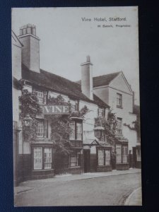 Staffordshire STAFFORD The Vine Hotel - Old Postcard by Proprietor W. Beech