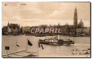 Old Postcard Antwerp La Rade Boat
