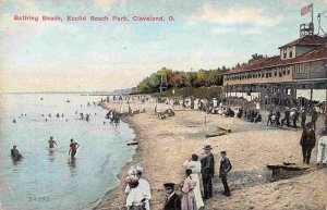 Bathing Beach Euclid Beach Park Cleveland Ohio 1910c postcard