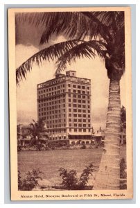 Vintage 1900s Postcard Alcazar Hotel, Biscayne Blvd Fifth St Miami, Florida