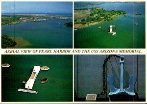 Hawaii Aerial Multi View Of Pearl Harbor USS Arizona Memorial and More 1987