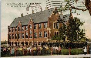 Victoria BC Victoria College & High School Students c1913 Hibben Postcard G37