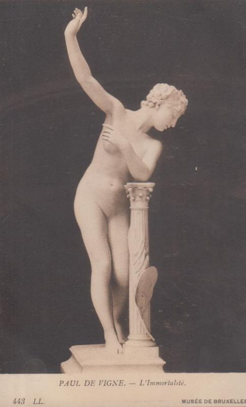 Paul De Vigne L'Immortalite Belgium Sculptor Statue Antique Postcard